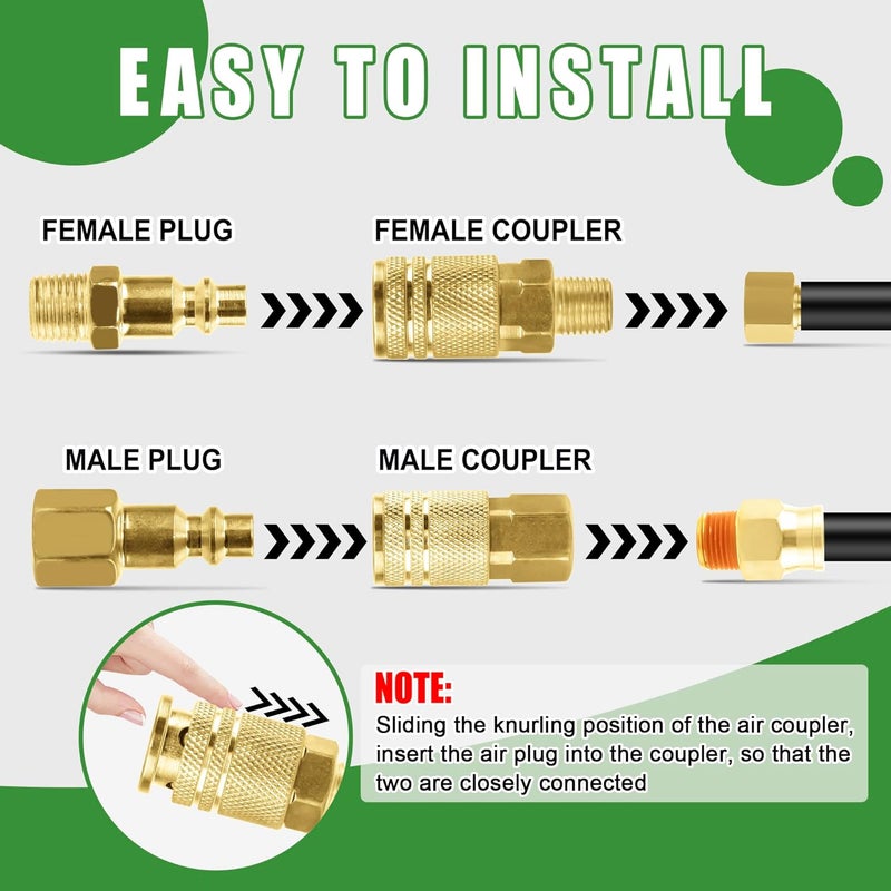 Ailbiuko Air Coupler & Plug Kit,45 Pcs 1/4" NPT Air Tool Fittings Set,Quick Connect Air Hose Fittings Air Compressor Accessories - Image 5